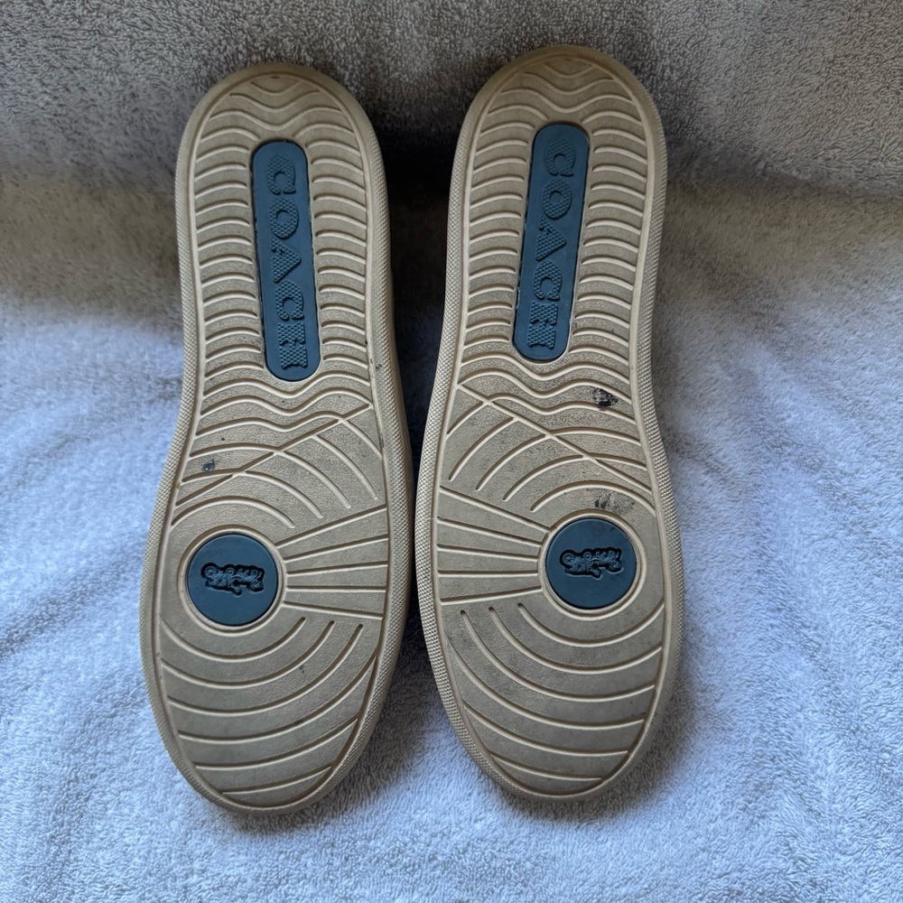 Men's Coach Blue Clip Court Sneakers Navy and White Size 11 - Picture 5 of 7